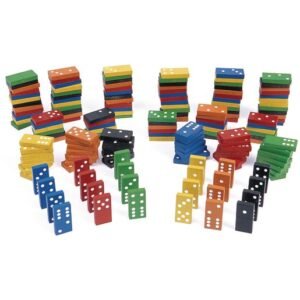 Excellerations® Colorful Wooden Dominoes - 168 Pieces